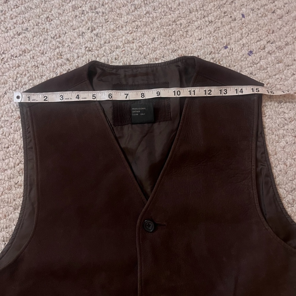 Vintage GAP Dark Brown Leather Vest - Picture 6 of 6